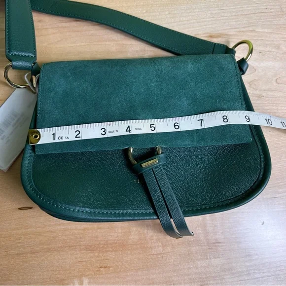 Ted Baker harrlee long tassel saddle shoulder bag in dark green NWT - Picture 4 of 9
